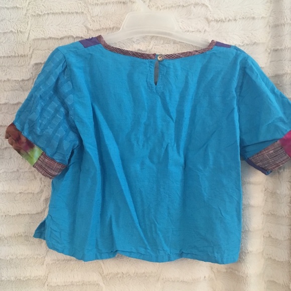 Magic Boho Patchwork Cropped Top Embroidery Beads Embellishments Bright Color - Picture 5 of 6